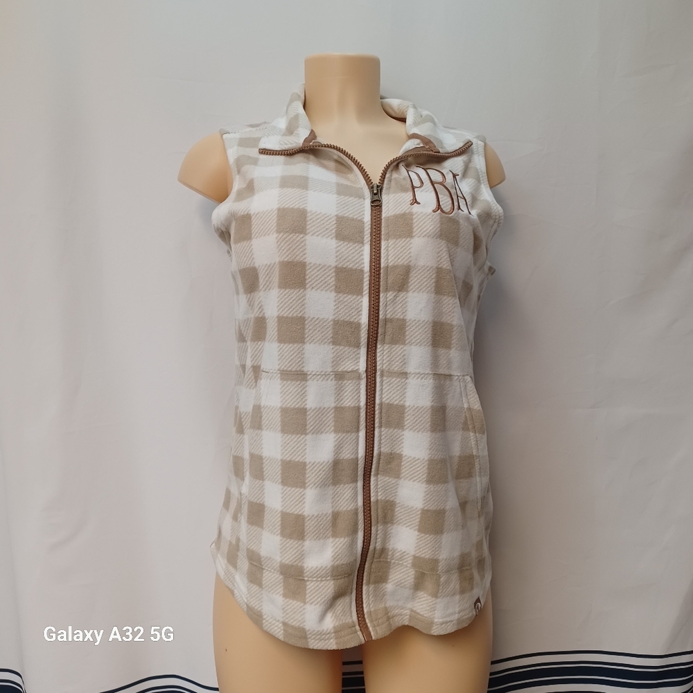 MarleyLilly Women Size M Plaid Sleeveless Zip-Up Vest Offer Are Welcome